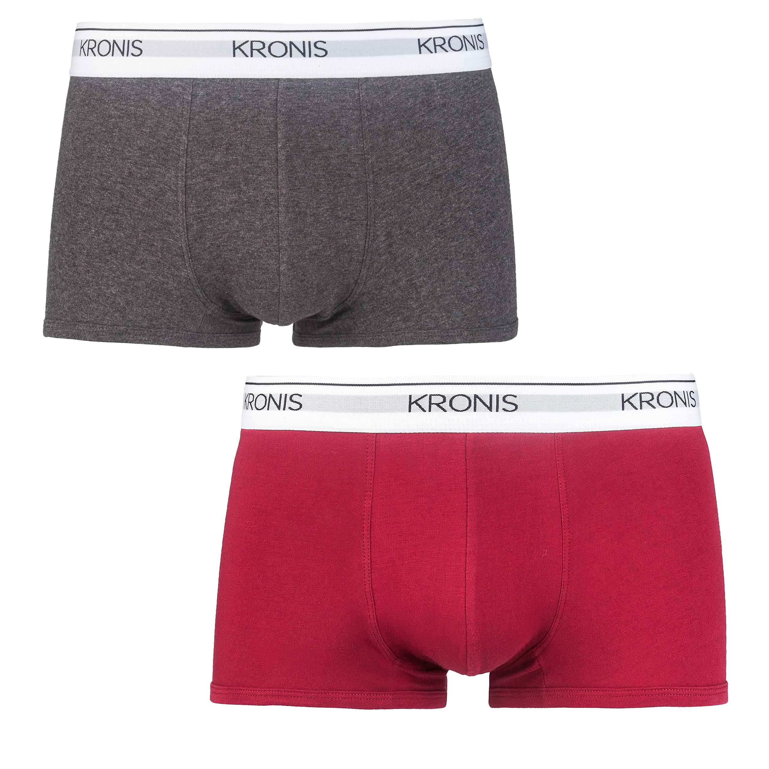 KRONIS Low Rise Trunks - Charcoal Grey + Maroon